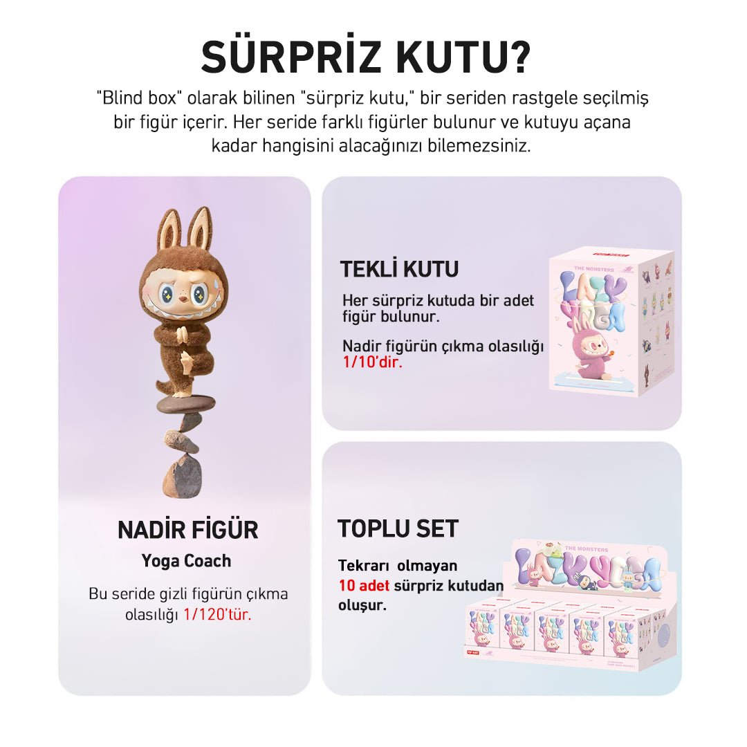 POP MART LABUBU THE MONSTER LAZY YOGA SÜRPRİZ KUTU SERİSİ - Termos Türkiye - Figüran